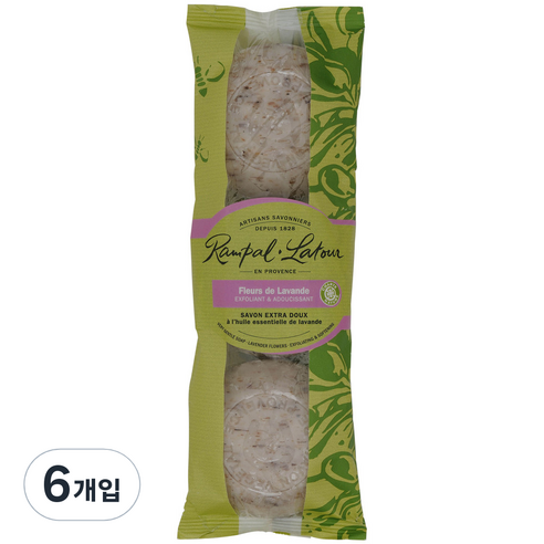랑팔라투르 사봉롱드 라벤다 플라워 원형비누, 150g, 6개