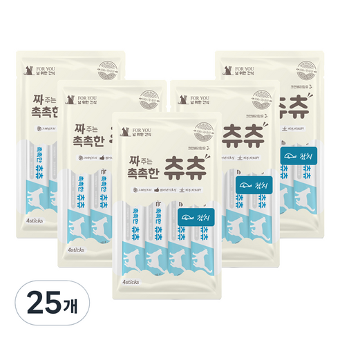 짜주는 촉촉한 츄츄 참치 고양이 간식 4p, 14g, 25개