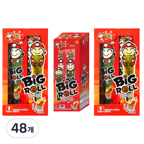 타오케노이 빅롤 김스낵 스파이시, 3g, 48개