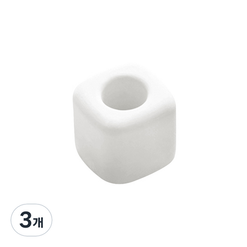 블럭마트 규조토 칫솔꽂이 사각, 화이트, 3개