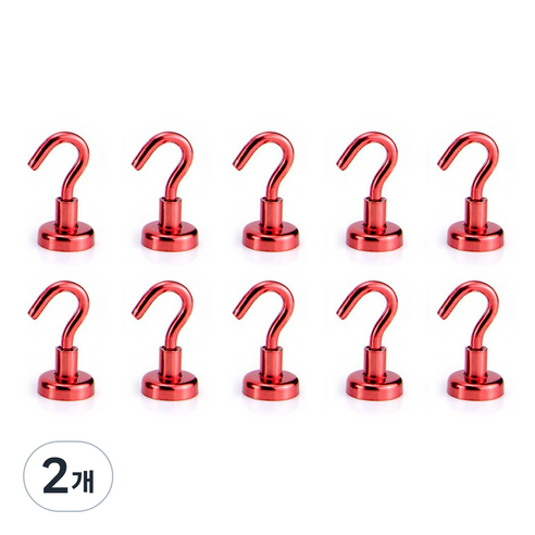 포비월드 칼라고리자석 소 15mm 10p, 빨강, 2개
