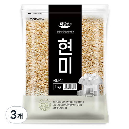 더담은 국산 현미, 1kg, 3개