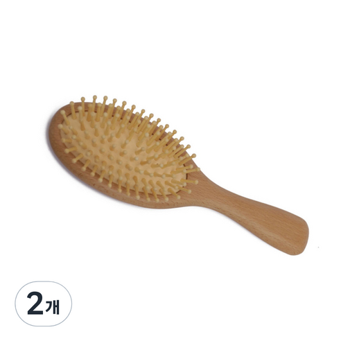 MEO 원목 두피 마사지 브러쉬 빗 중, 2개