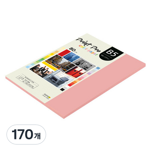 종이문화 프린트 프로 칼라 복사용지 No 24 핑크 80g, B5, 170개