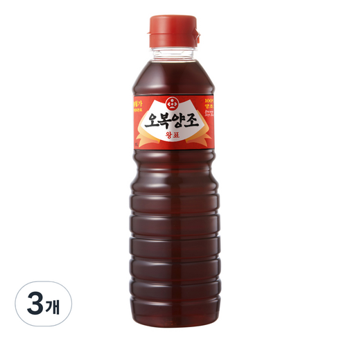 오복 양조 왕표간장, 500ml, 3개