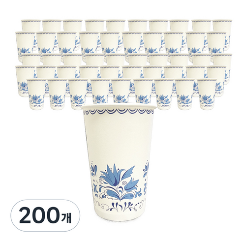 대한웰빙은박접시 유러피안 플라워 종이컵 380ml, 1개입, 200개