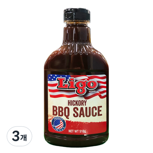 리고 히코리 바베큐 소스, 510g, 3개