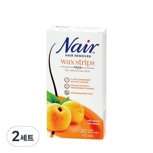 네어 민감성용 얼굴 제모 왁스스트립 20p + 피니싱티슈 2p, 2세트