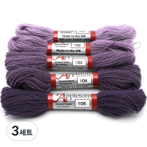 조이십자수 애플톤 울사 5종 세트, 3세트, 101, 102, 103, 104, 105