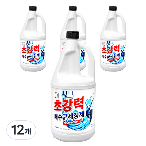 생활공식 초강력 배수구 세정제, 2L, 12개