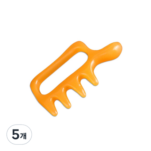 라이프포인트 괄사 지압 마사지기, 5개, 오렌지(작은빗)