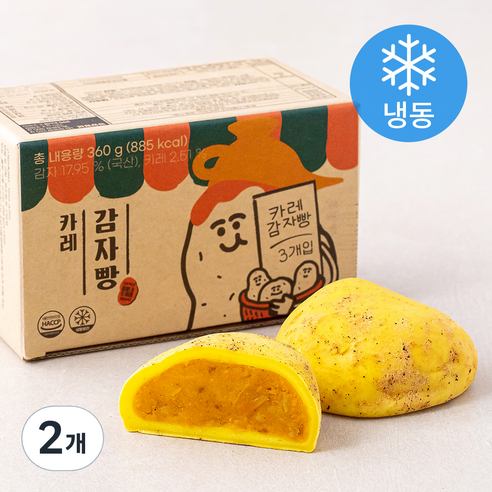 카레 감자빵 3개입 (냉동), 360g, 2개