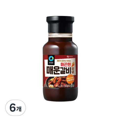청정원 화끈한 매운갈비양념, 6개, 280g