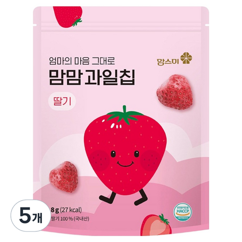 맘스미 맘맘 과일칩 딸기, 8g, 5개