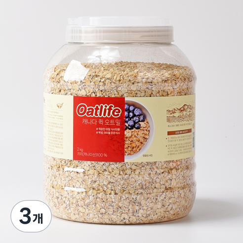 오트라이프 퀵 오트밀, 2kg, 3개