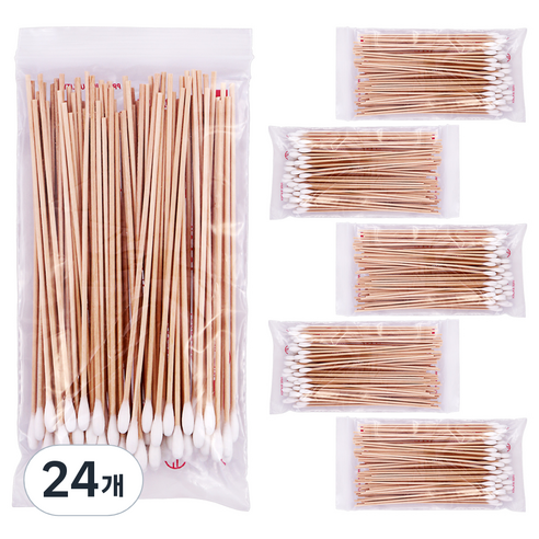 쓰리포 15cm 자작나무 긴 면봉, 100개입, 24개