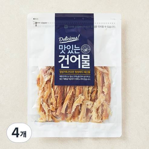 해맑은푸드 바베큐 조미오징어, 4개, 200g