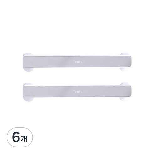 접착식 포인트컬러 다용도 벽걸이, 그레이, 6개