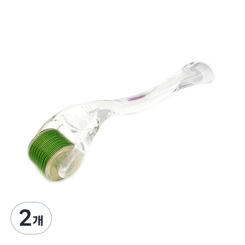 리프티 더마롤러 540핀 MTS 홈케어 미용기기 1.0mm, 녹색, 2개