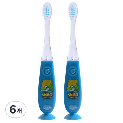 비브라이트 LED 유아칫솔 F-95W, 악어 (블루), 1개입, 6개