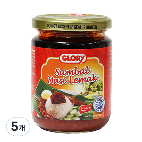 GLORY 나시르막 삼발 소스, 250g, 5개