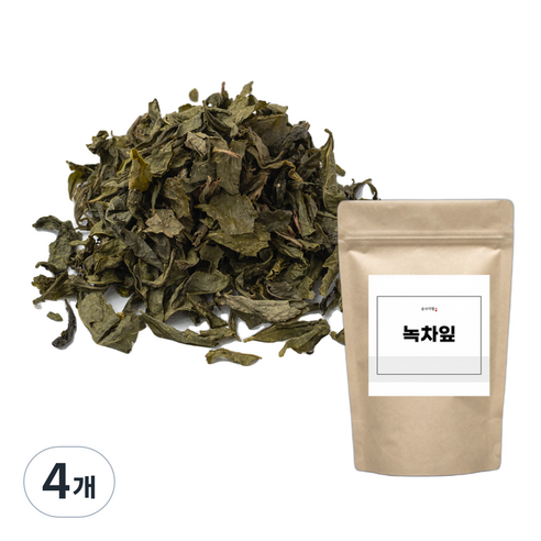 순수다함 녹차잎, 100g, 1개입, 4개