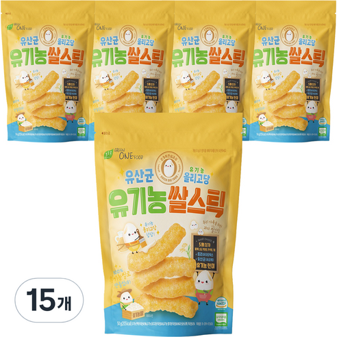 유아용 유기농 쌀스틱 50g, 15개, 달콤한맛