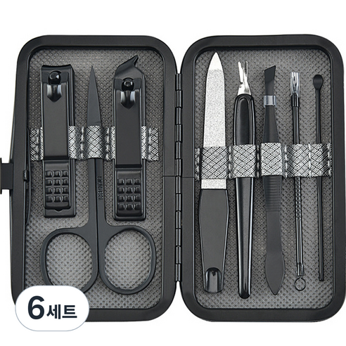 아필코 네일 메이크업 손톱깍이 8종 세트, 그레이, 6세트