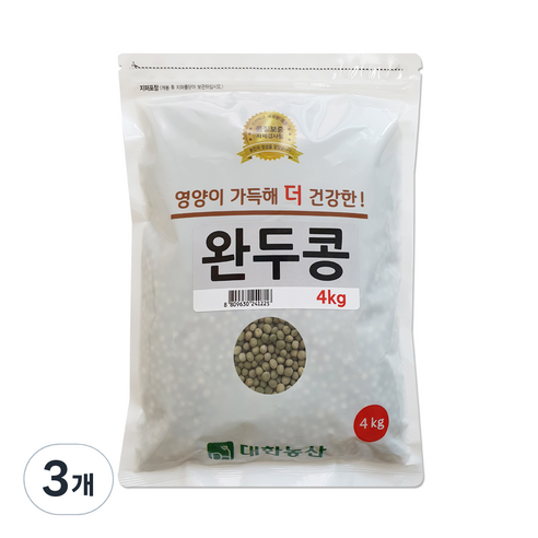 대한농산 완두콩, 4kg, 3개