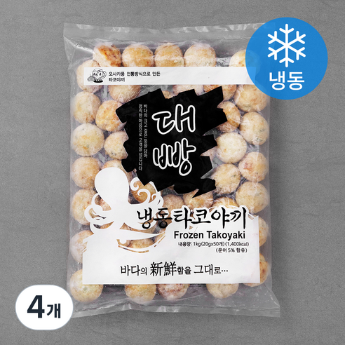 대빵 타코야끼 (냉동), 1kg, 4개