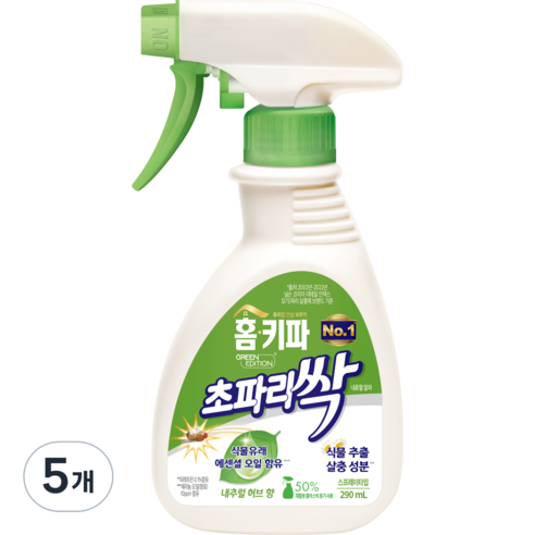 홈키파 초파리싹 내츄럴 알파 살충제, 290ml, 5개 날파리 홈키파 초파리싹 내츄럴 알파 살충제, 290ml, 5개 날파리