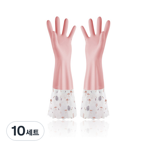 마켓감성 포근 주방 다용도 고무장갑 M, 타입7, 10세트, 중(M)