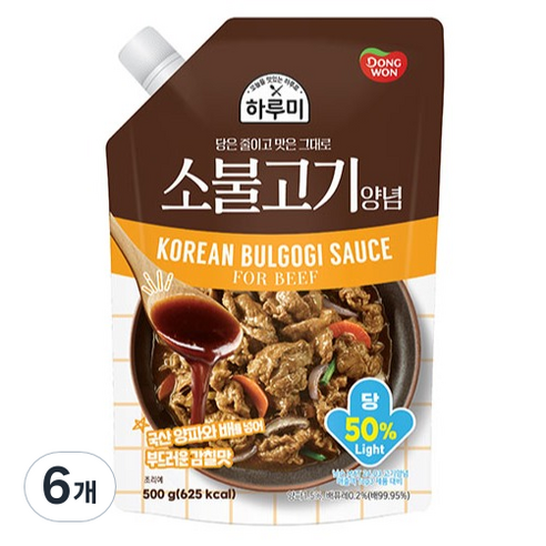 동원 하루미 소불고기 양념, 500g, 6개