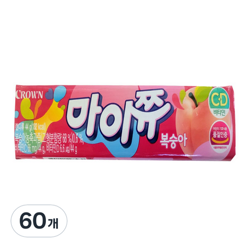 마이쮸 복숭아, 44g, 60개