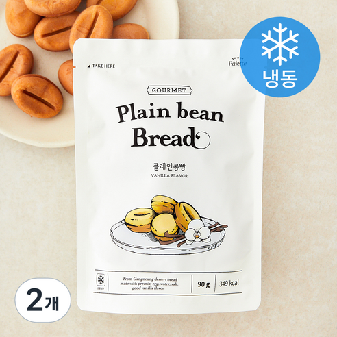 스윗팔렛트 플레인콩빵 (냉동), 90g, 2개