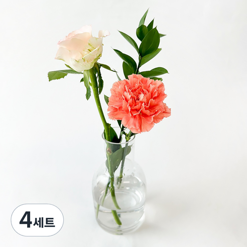 포켓플라워 생화 테이블 플라워 세트, 피치, 4세트