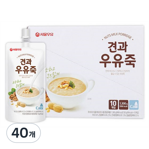서울우유 견과 우유죽, 130g, 40개