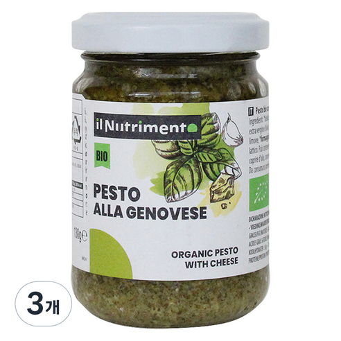 일뉴트리멘토 유기농 알라 제노비스 페스토, 130g, 3개