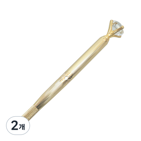 리얼뷰티 다이아 엠보 펜대 15cm, 골드, 2개