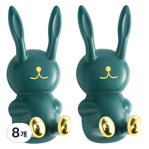 모나코올리브 래빗 다용도 홀더 칫솔걸이, 딥그린, 8개
