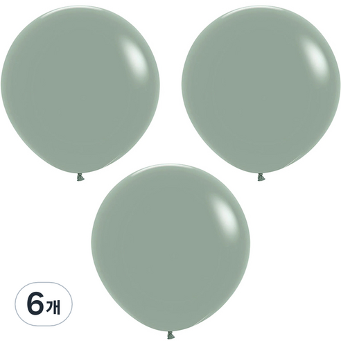 셈퍼텍스 60cm 대형풍선, 파스텔더스크 로럴그린, 6개