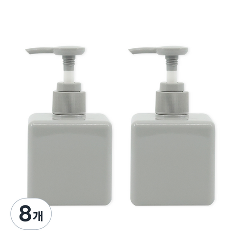 뉴앤룩 사각 디스펜서 주방세제 리필용기 일반형 250ml, 그레이, 8개