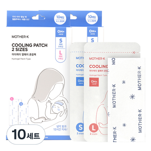 마더케이 영유아용 열패치 해열시트 소 6p + 대 4p 세트, 10세트