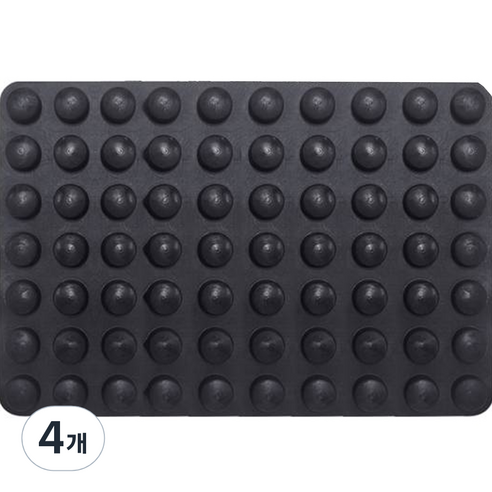 명가철물 3M 미끄럼방지 소음방지 실리콘 범폰 70p, 검정, 4개