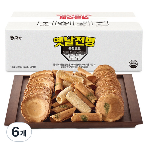 꿀이구마 옛날 전병 종합 세트, 6개, 1kg
