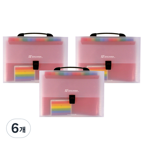 아이비스 13 플러스 포켓 도큐먼트 화일 11190, 레인보우, 6개
