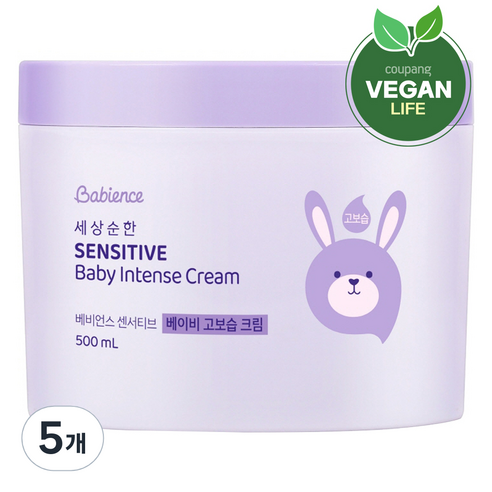 베비언스 세상순한 센서티브 베이비 고보습 크림, 500ml, 5개