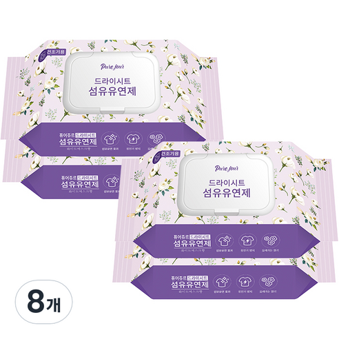 퓨어주르 드라이시트 섬유유연제 화이트머스크, 30매, 8개