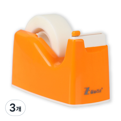 잘잘리오 미니 자동 안전 어린이 테이프 디스펜서 레인보우, 오렌지, 3개