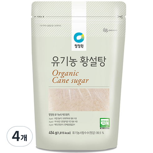 대상 청정원 유기농 황설탕, 454g, 4개